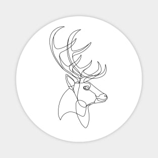 Deer Elk Minimalist One Line Drawing Minimal Outdoors Wildlife Magnet